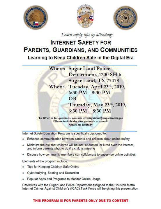 Internet Safety Event by SLPD